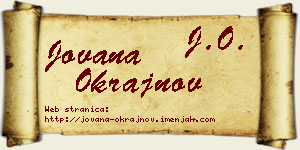 Jovana Okrajnov vizit kartica